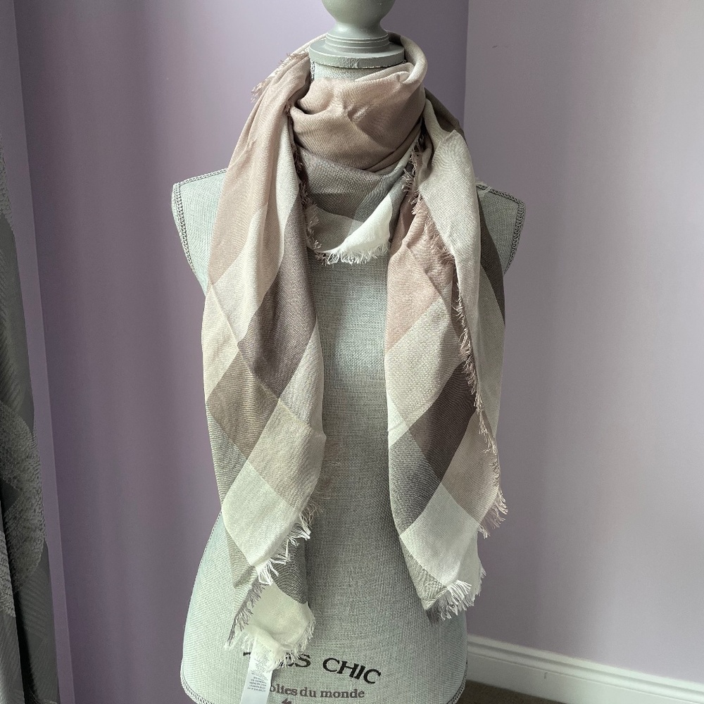 COACH WINDOWPANE CHALLIS SCARF